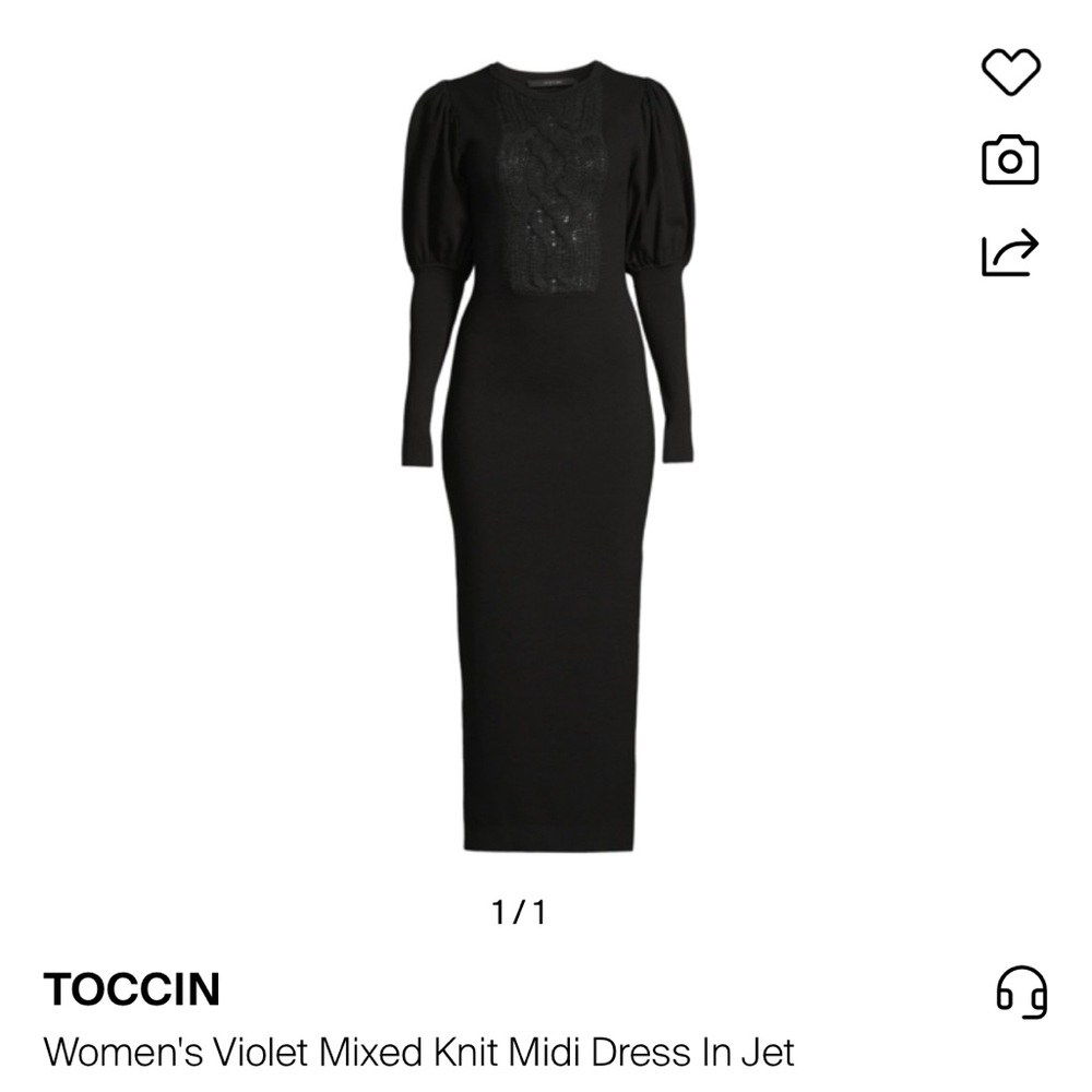 Toccin violet mixed media cable midi dress